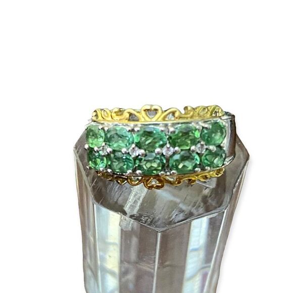 14K Gold Silver Platinum Natural Chrome Diopside Stone Statement Gemstone Ring - Picture 4 of 4